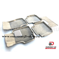 Текстильные 3D коврики Euromat3D Lux в салон для Infiniti M (2006-2010) № EM3D-002809T Бежевые
