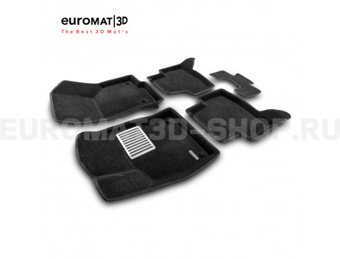 Текстильные 3D коврики Euromat3D Lux в салон для Skoda Octavia A7 (2013-2020) № EM3D-004507