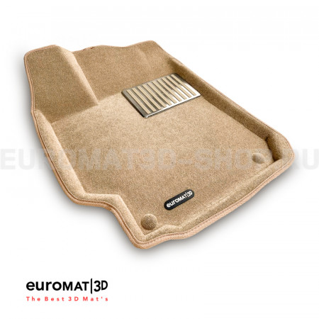 Текстильные 3D коврики Euromat3D Lux в салон для Toyota Camry V40 (2006-2011) № EM3D-005104T Бежевые
