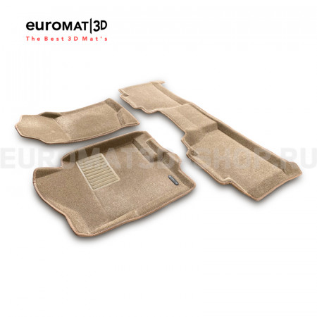Текстильные 3D коврики Euromat3D Business в салон для Chevrolet Tahoe (2007-2014) № EMC3D-001302T Бежевые
