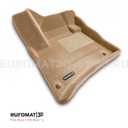 Текстильные 3D коврики Euromat3D Business в салон для Porsche Cayenne (2010-2017) № EMC3D-004101T Бежевые