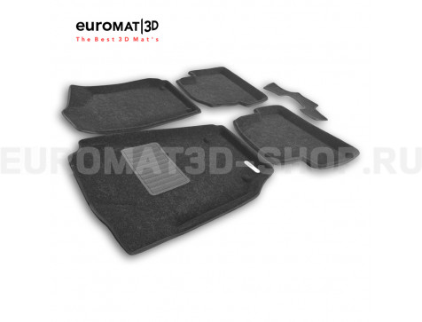 Текстильные 3D коврики Euromat3D Business в салон для Skoda Fabia (2007-) № EMC3D-004500