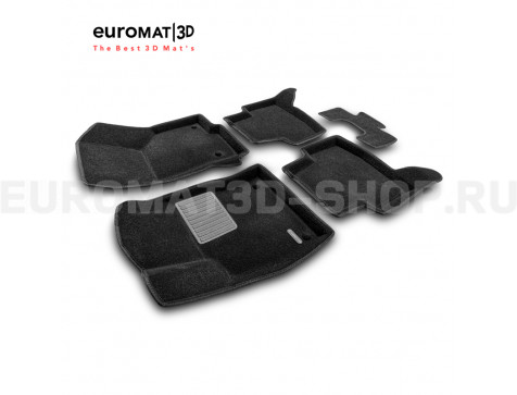 Текстильные 3D коврики Euromat3D Business в салон для Skoda Octavia A7 (2013-2020) № EMC3D-004507