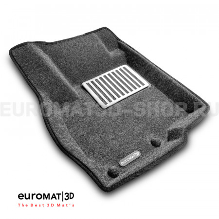 Текстильные 3D коврики Euromat3D Lux в салон для Mitsubishi Outlander (2012-2023) № EM3D-003609G Серые