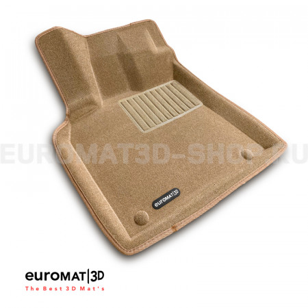 Текстильные 3D коврики Euromat3D Business в салон для Audi Q5 (2008-2016) № EMC3D-001104T Бежевые