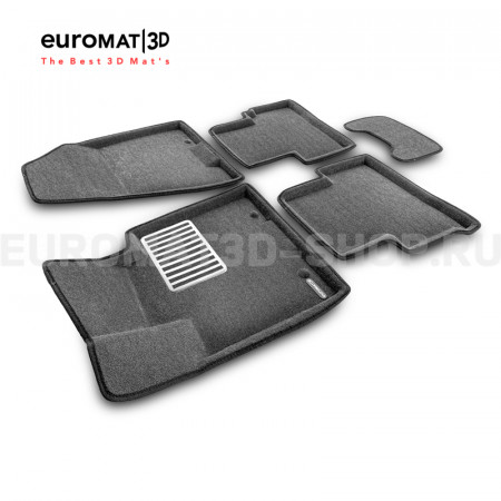 Текстильные 3D коврики Euromat3D Lux в салон для Kia Sportage (2016-2022) № EM3D-002927G Серые