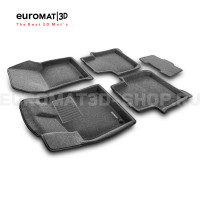 Текстильные 3D коврики Euromat3D Business в салон для Skoda Kodiaq (2017-2024) № EMC3D-004512G Серые