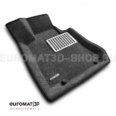 Текстильные 3D коврики Euromat3D Lux в салон для Mercedes GLC-Class (X253) (2015-2022) № EM3D-003518G Серые