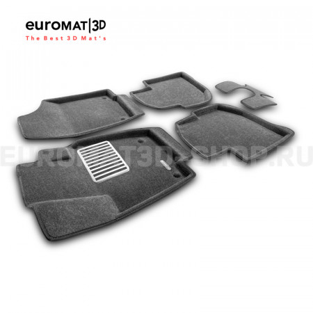 Текстильные 3D коврики Euromat3D Lux в салон для Skoda Rapid (2014-2019) № EM3D-004508G Серые