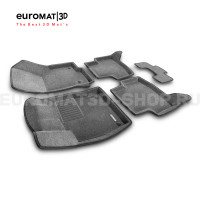 Текстильные 3D коврики Euromat3D Business в салон для Skoda Octavia A8 (2020-) № EMC3D-004507G Серые