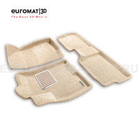 Текстильные 3D коврики Euromat3D Lux в салон для Chery Tiggo 7 PRO (2019-) № EM3D-001421T Бежевые