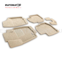 Текстильные 3D коврики Euromat3D Business в салон для Skoda Rapid (2014-2019) № EMC3D-004508T Бежевые