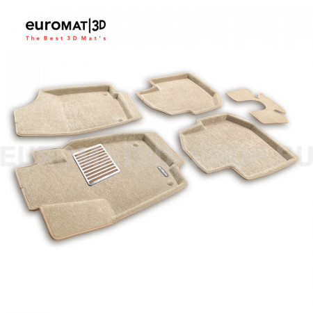Текстильные 3D коврики Euromat3D Lux в салон для Skoda Rapid (2014-2019) № EM3D-004508T Бежевые