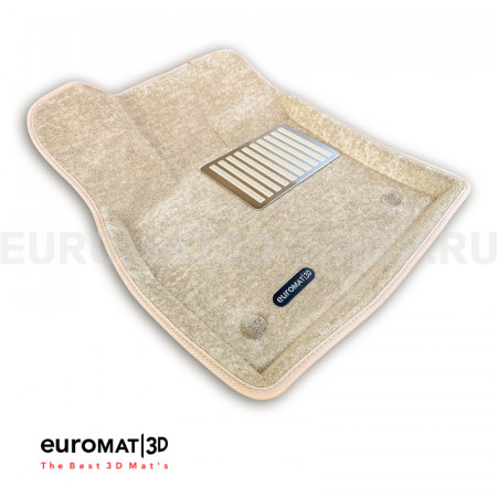 Текстильные 3D коврики Euromat3D Lux в салон для Geely Atlas (2024-) № EM3D-001414T Бежевые