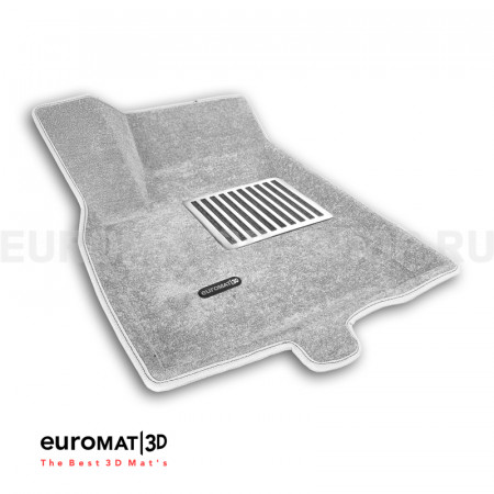 Текстильные 3D коврики Euromat3D Lux в салон для Cadillac XT5 (2017-) № EM3D-001307S Светло-серые